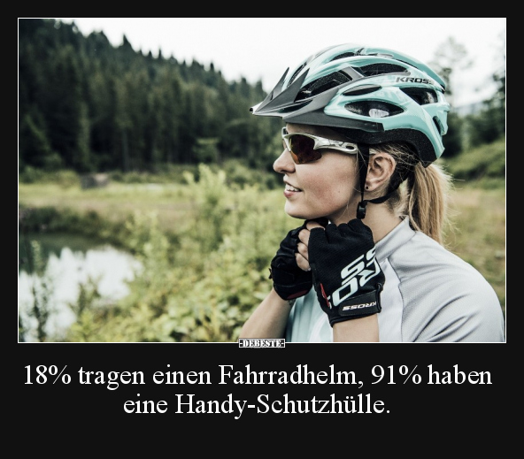 18% tragen einen Fahrradhelm.. - Lustige Bilder | DEBESTE.de