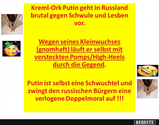 Putin, die größte Schwuchtel der russischen Föderation - Lustige Bilder | DEBESTE.de
