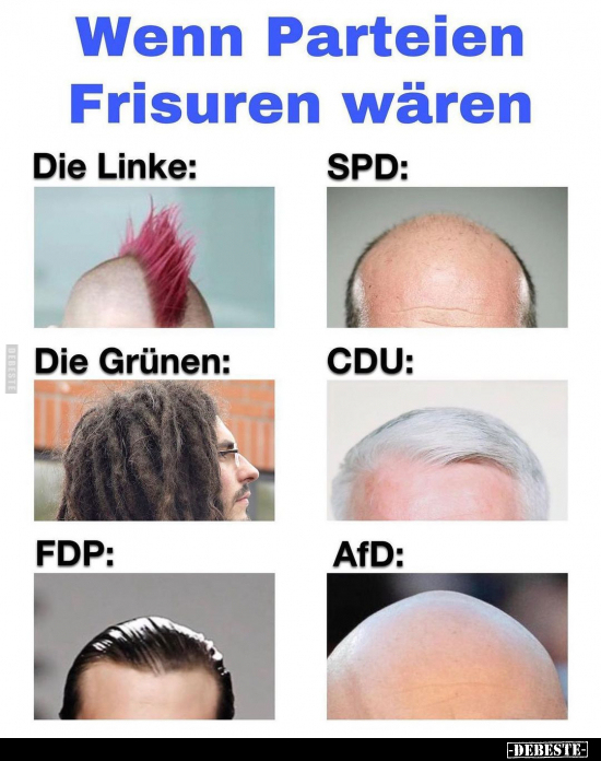 Wenn Parteien Frisuren wären.. - Lustige Bilder | DEBESTE.de
