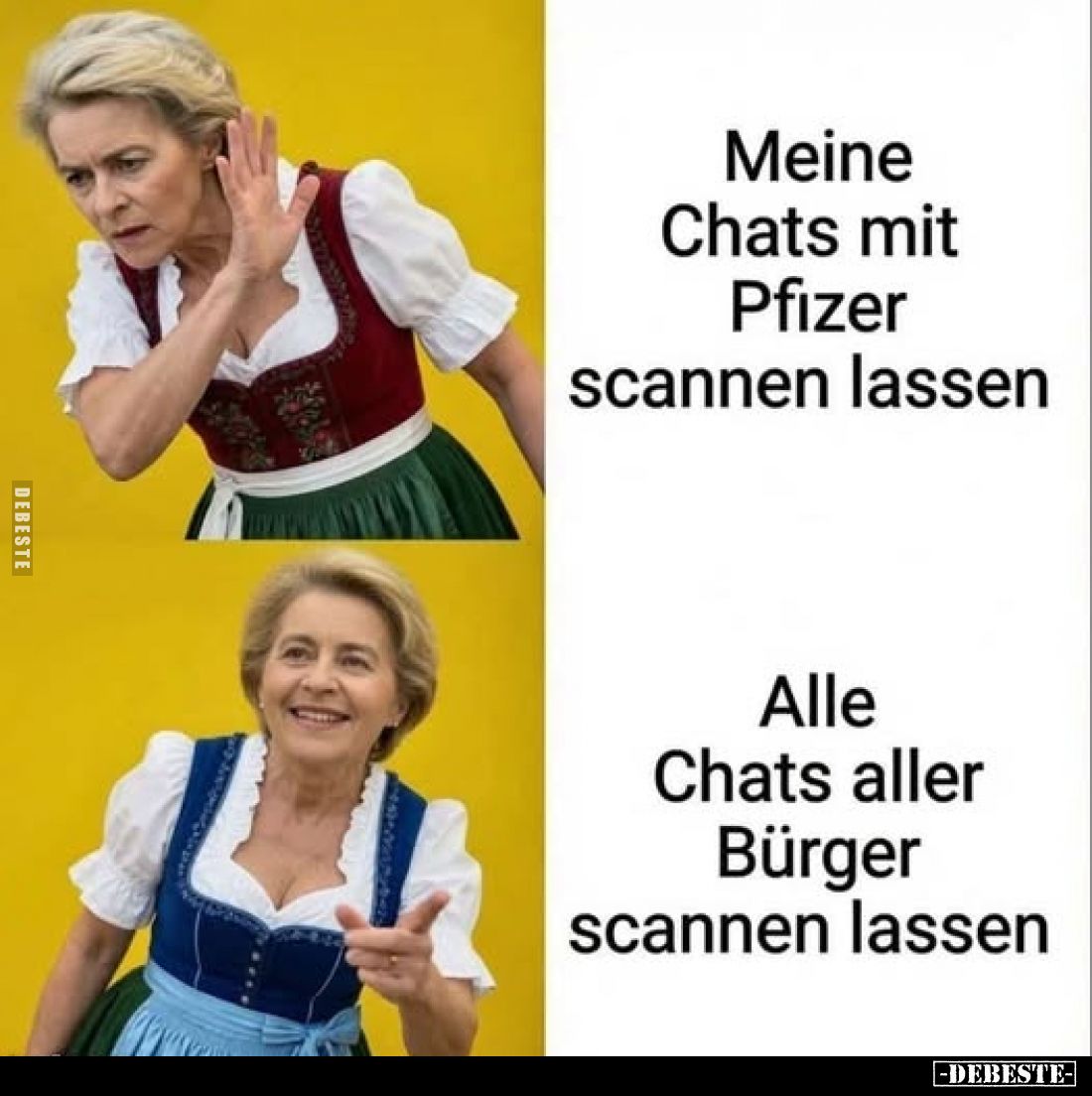 Meine Chats mit Pfizer scannen lassen
-
Alle Chats aller Bürger scannen lassen