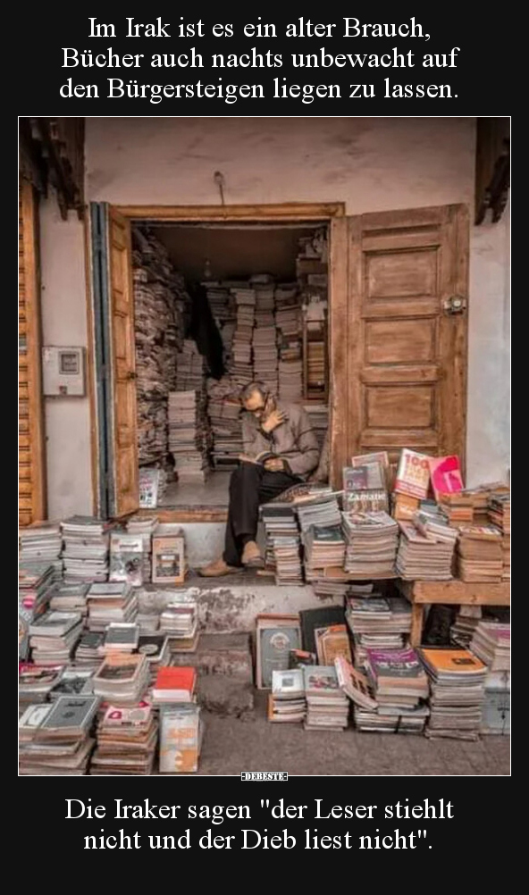 Im Irak ist es ein alter Brauch, Bücher auch nachts.. - Lustige Bilder | DEBESTE.de