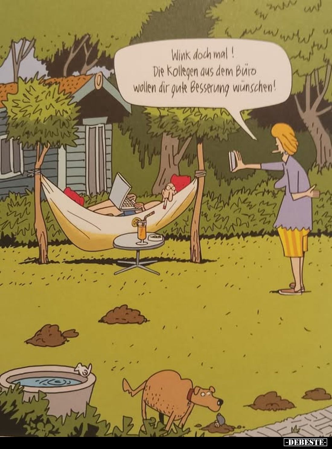 Wink doch mal! Die Kollegen aus dem Büro wollen dir gute Besserung wünschen!