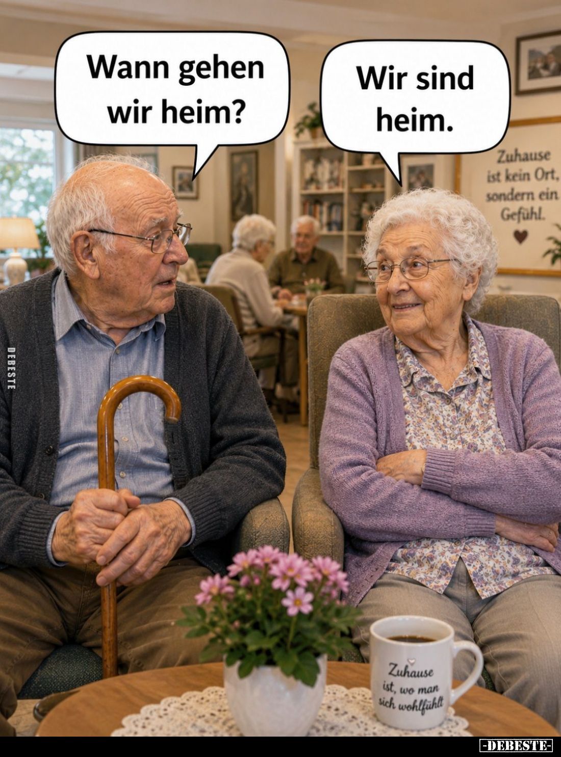 Wann gehen wir heim? -
Wir sind heim.
