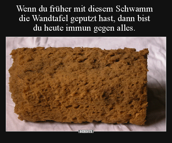 Wenn du früher mit diesem Schwamm die Wandtafel geputzt hast.. - Lustige Bilder | DEBESTE.de