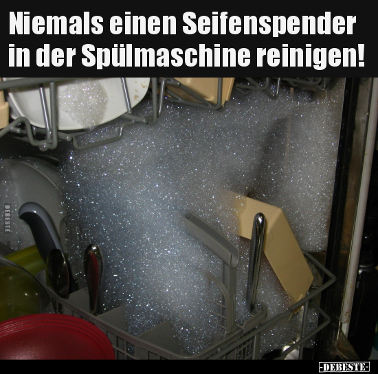 Niemals einen Seifenspender in der Spülmaschine.. - Lustige Bilder | DEBESTE.de