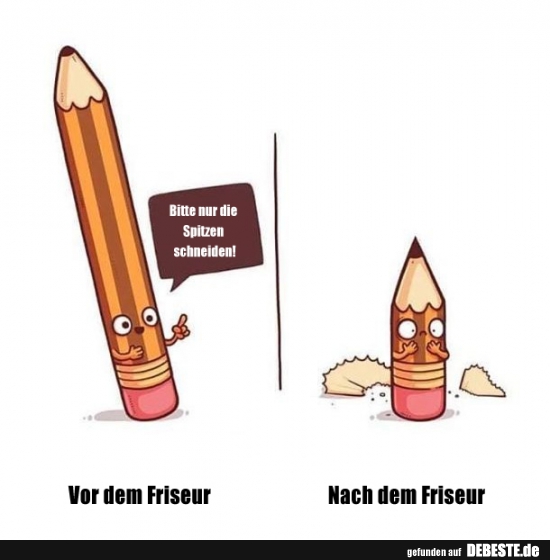 Vor dem Friseur / Nach dem Friseur..