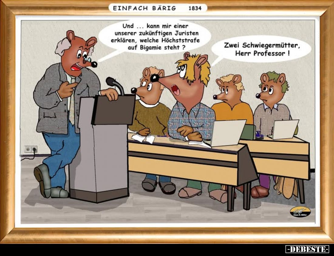 Und... kann mir einer unserer zukünftigen Juristen erklären, welche Höchststrafe auf Bigamie steht?
Zwei Schwiegermütter, He...