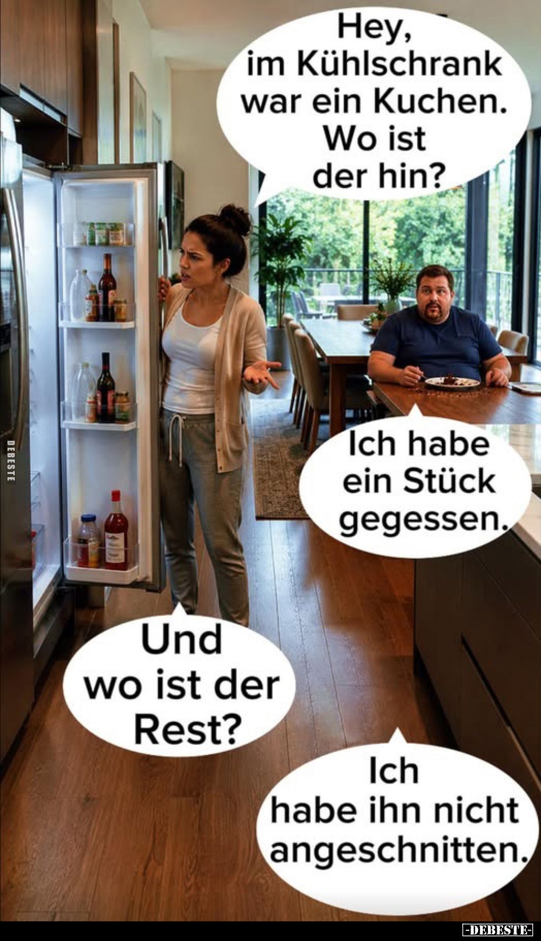Hey, im Kühlschrank war ein Kuchen. Wo ist der hin?.. - Lustige Bilder | DEBESTE.de