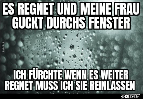 Es regnet und meine Frau guckt durchs Fenster... - Lustige Bilder | DEBESTE.de