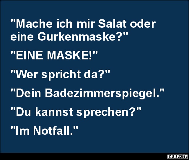 Mache ich mir Salat oder eine Gurkenmaske? - Lustige Bilder | DEBESTE.de