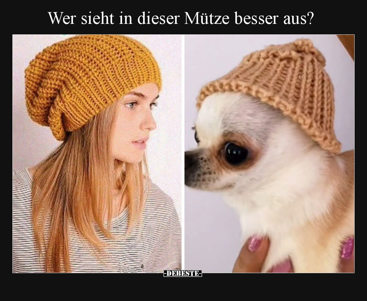 Wer sieht in dieser Mütze besser aus?