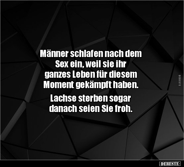 Männer schlafen nach dem S*ex ein, weil sie ihr ganzes.. - Lustige Bilder | DEBESTE.de