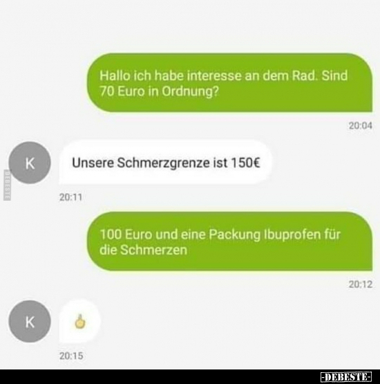 Hallo ich habe interesse an dem Rad Sind 70 Euro in..