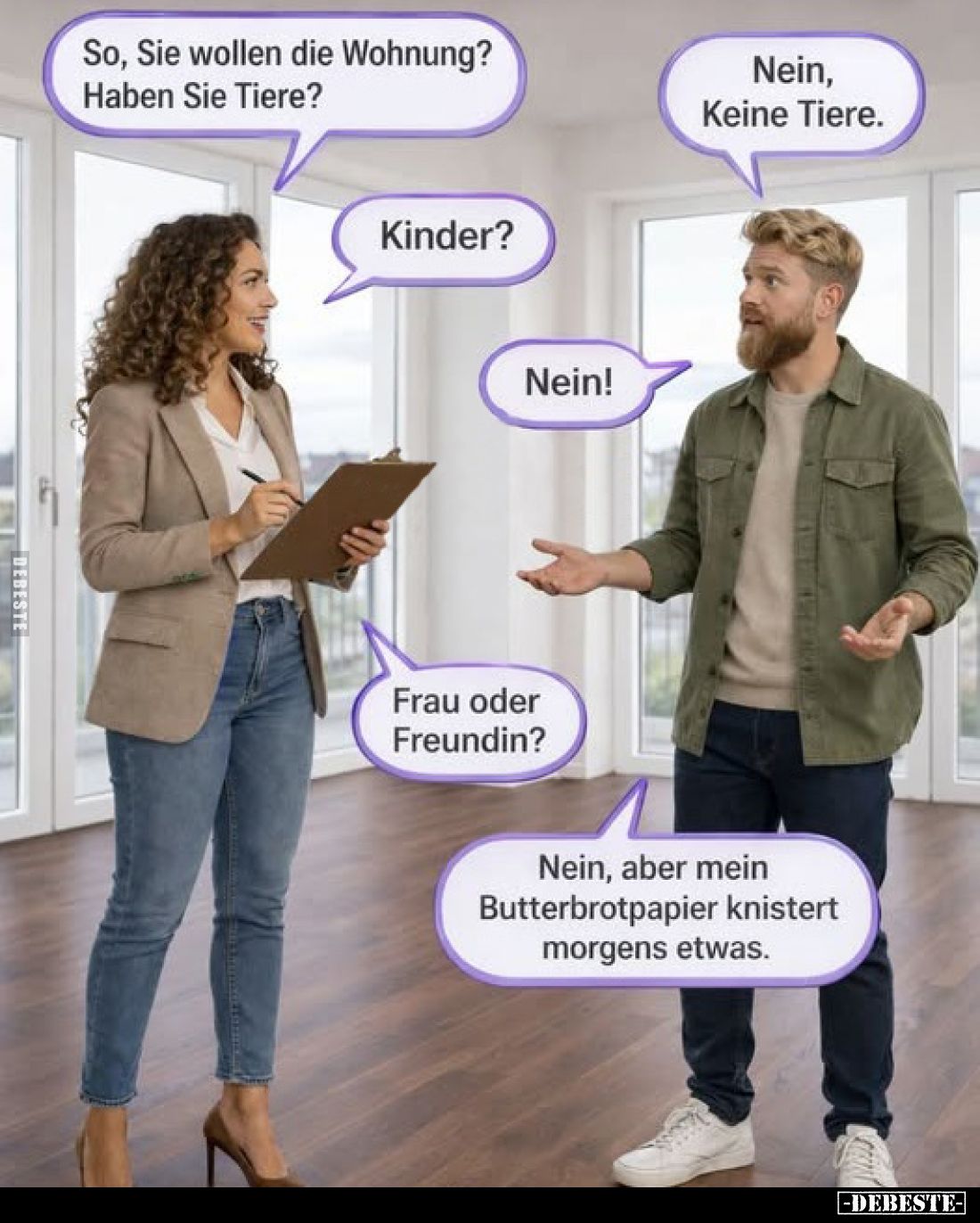 So, Sie wollen die Wohnung? Haben Sie Tiere?.. - Lustige Bilder | DEBESTE.de