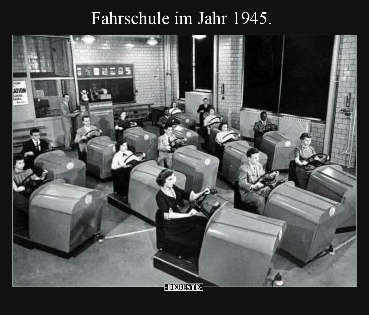 Fahrschule im Jahr 1945.
