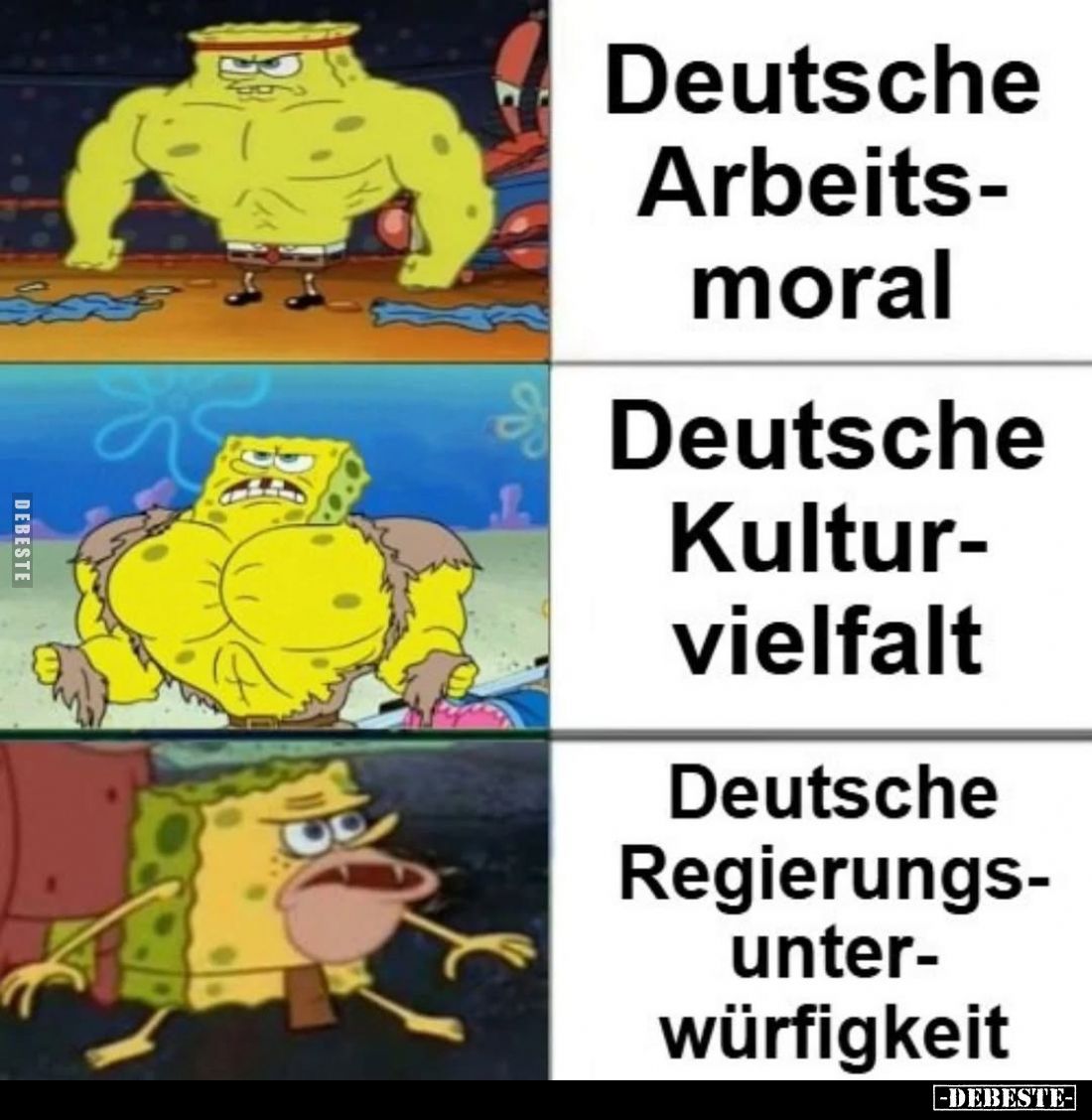 Deutsche Arbeitsmoral /
Deutsche Kulturvielfalt /
Deutsche Regierungsunterwürfigkeit