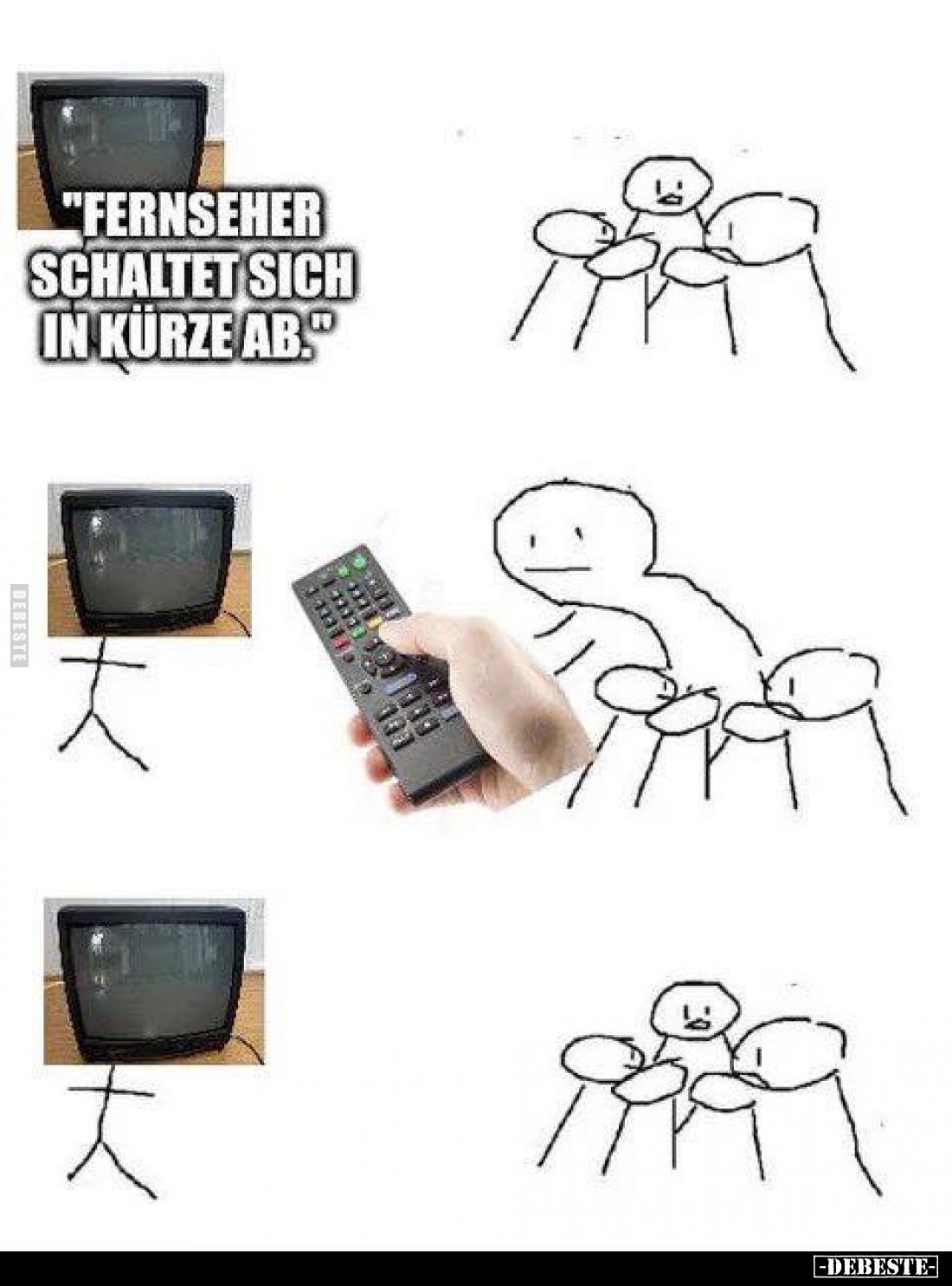 Fernseher schaltet sich in Kürze ab.