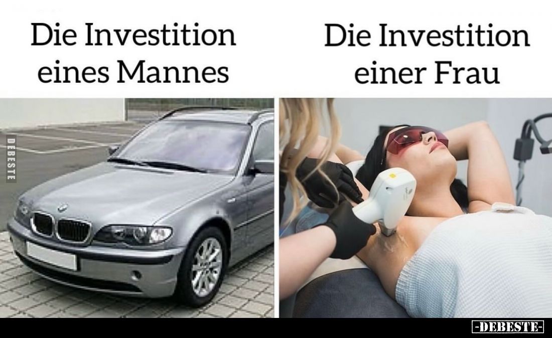 Die Investition eines Mannes. -
Die Investition einer Frau.
