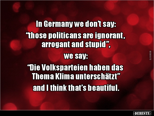 In Germany we don’t say: “those politicans are ignorant.. - Lustige Bilder | DEBESTE.de