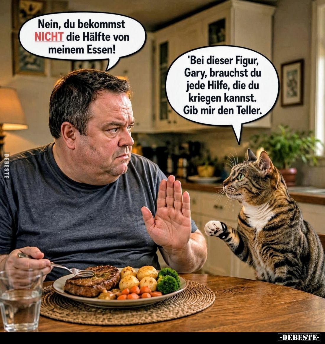 Nein, du bekommst NICHT die Hälfte von meinem Essen! - Bei dieser Figur, Gary, brauchst du jede Hilfe, die du kriegen kannst....