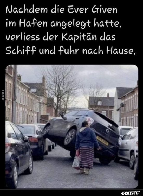 Nachdem die Ever Given im Hafen angelegt hatte, verliess..