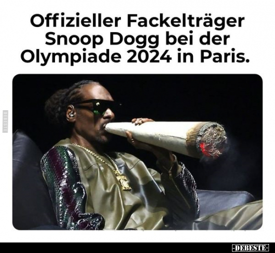 Offizieller Fackelträger Snoop Dogg bei der Olympiade 2024 in Paris.. - Lustige Bilder | DEBESTE.de