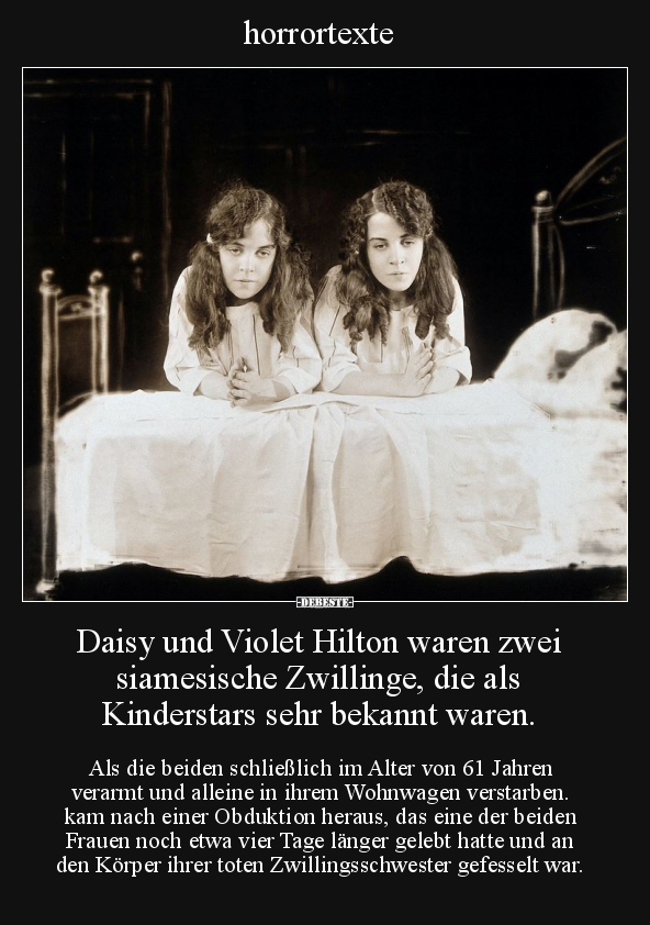 Horrortexte Daisy und Violet Hilton.. - Lustige Bilder | DEBESTE.de