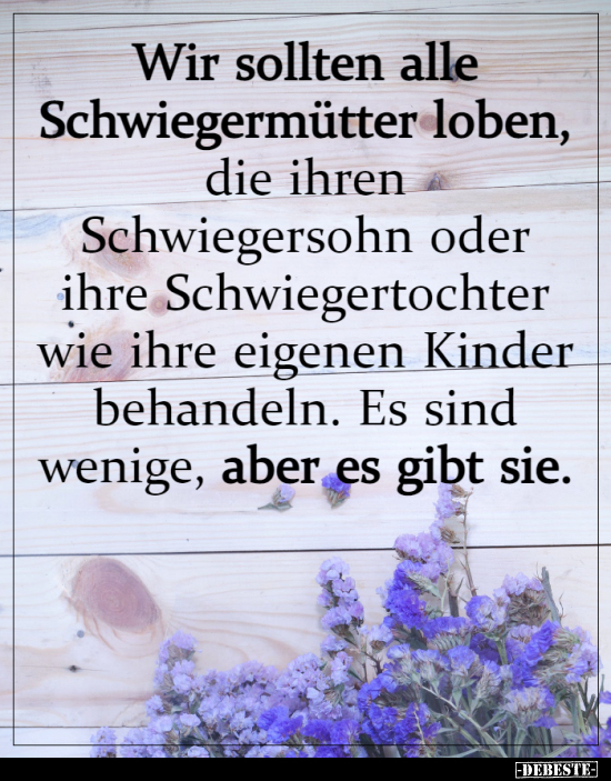 Wir sollten alle Schwiegermütter loben, die ihren.. - Lustige Bilder | DEBESTE.de