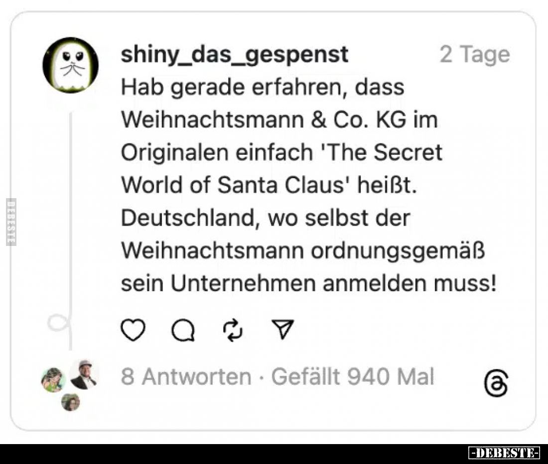 Hab gerade erfahren, dass Weihnachtsmann & Co. KG im Originalen einfach 'The Secret World of Santa Claus' heißt. Deutschl...