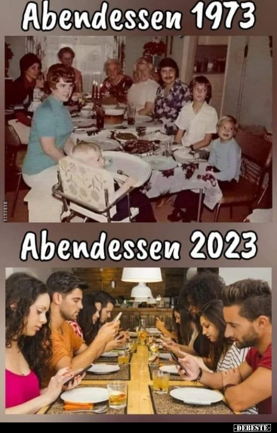 Abendessen 1973 / Abendessen 2023.. - Lustige Bilder | DEBESTE.de