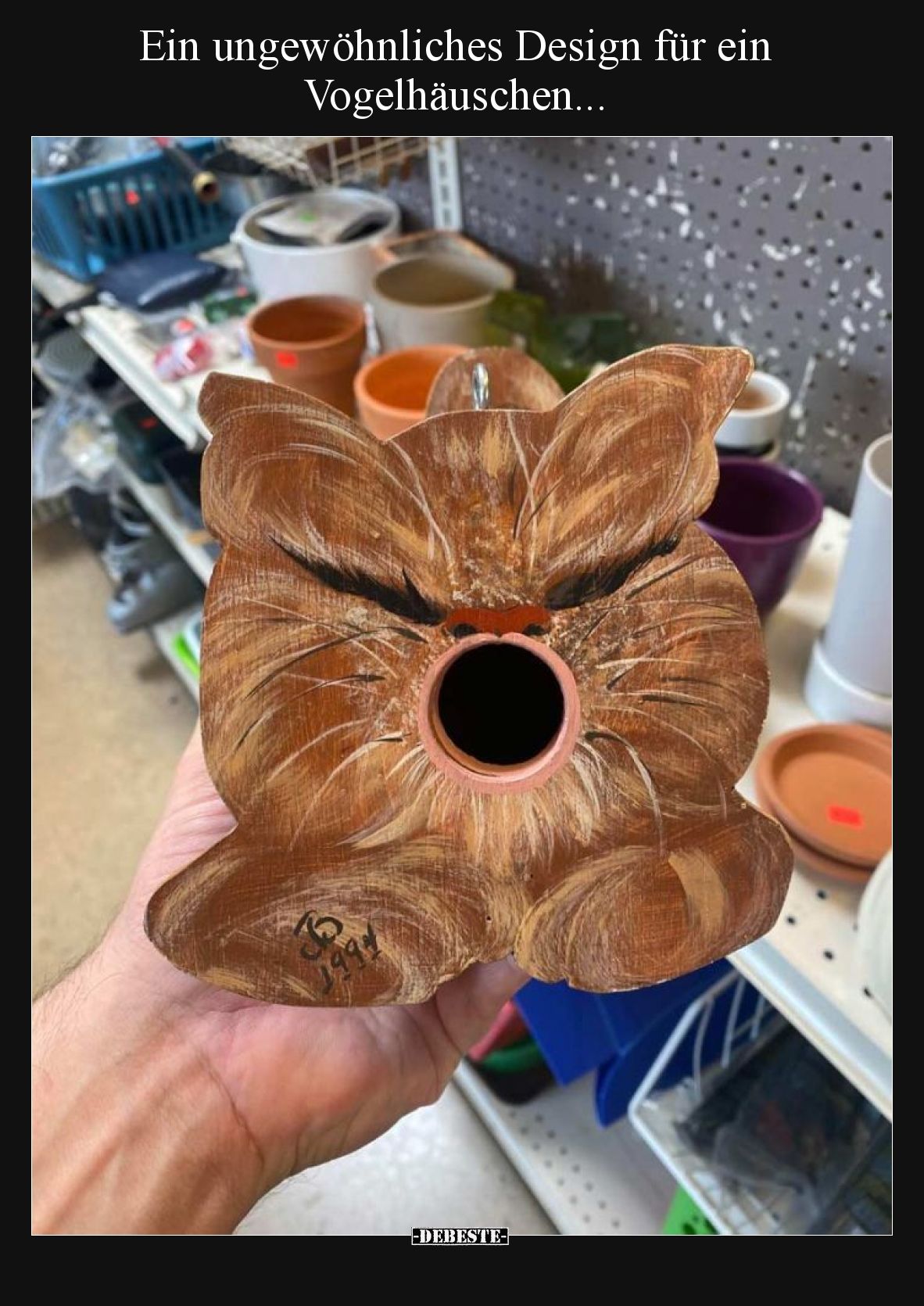 Ein ungewöhnliches Design für ein Vogelhäuschen