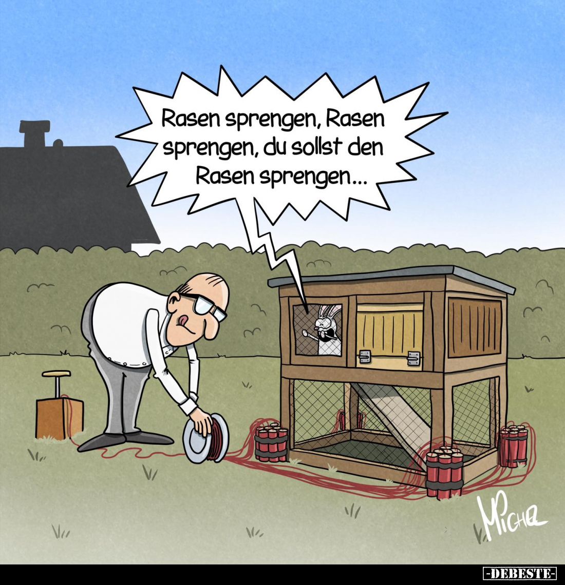 Rasen sprengen, Rasen sprengen, du sollst den Rasen sprengen...