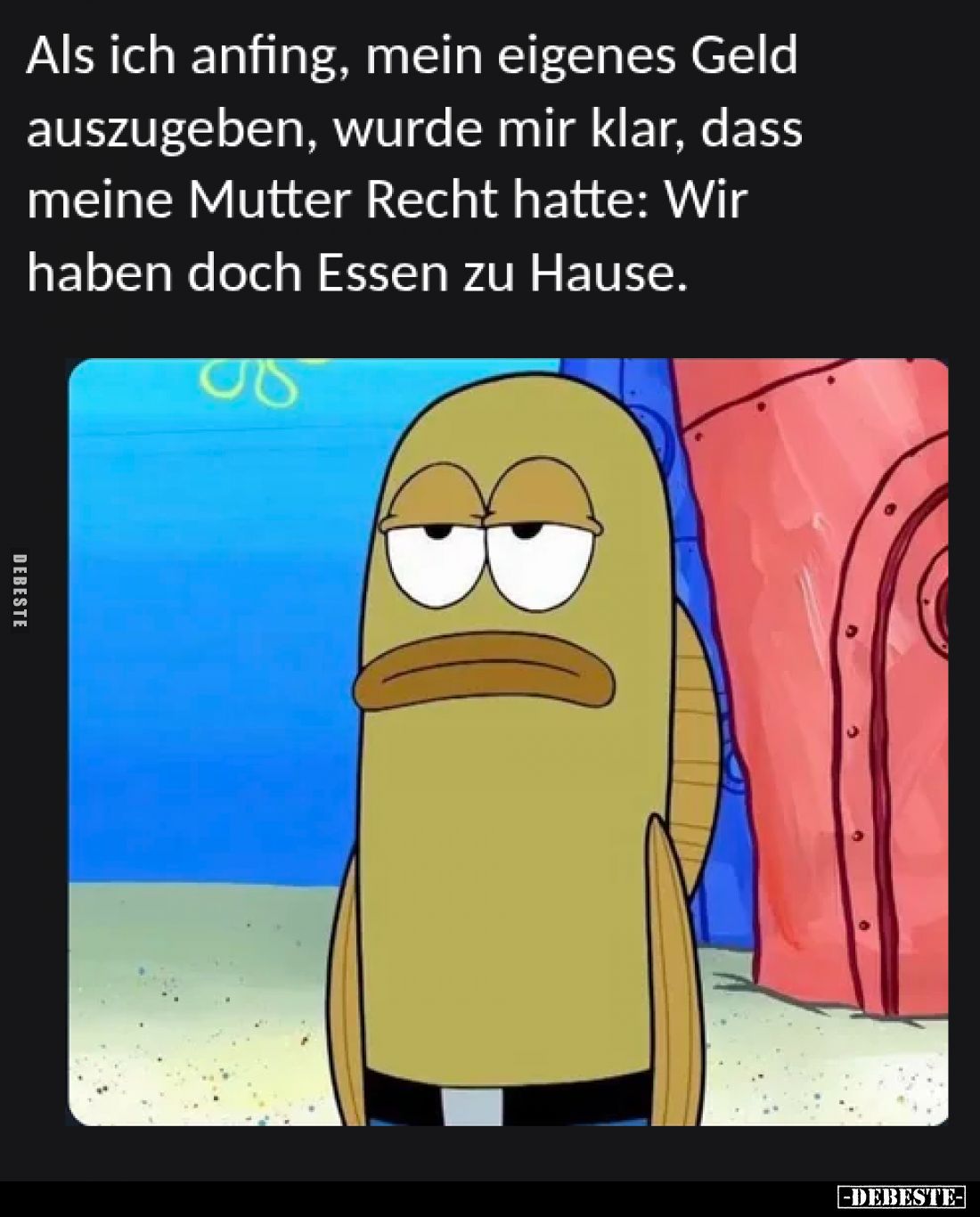Als ich anfing, mein eigenes Geld auszugeben, wurde mir klar, dass meine Mutter Recht hatte: Wir haben doch Essen zu Hause.