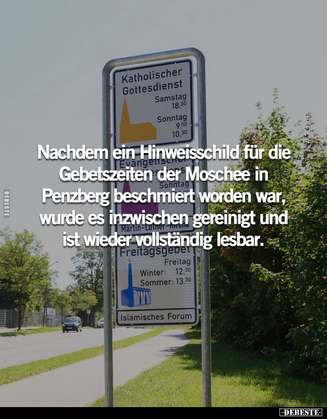 Nachdem ein Hinweisschild für die Evangelisch Gebetszeiten der Moschee in Sonntag Penzberg beschmiert worden war, wurde es in...