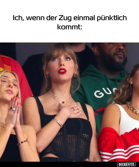 Ich, wenn der Zug einmal pünktlich kommt