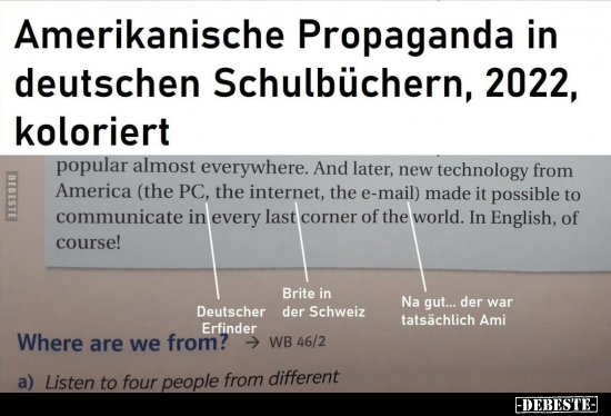 Amerikanische Propaganda in deutschen Schulbüchern, 2022.. - Lustige Bilder | DEBESTE.de