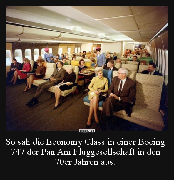 So sah die Economy Class in einer Boeing 747 der Pan Am..