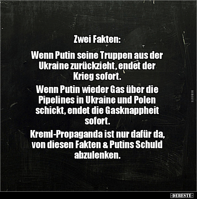 Zwei Fakten: Wenn Putin seine Truppen aus der Ukraine.. - Lustige Bilder | DEBESTE.de