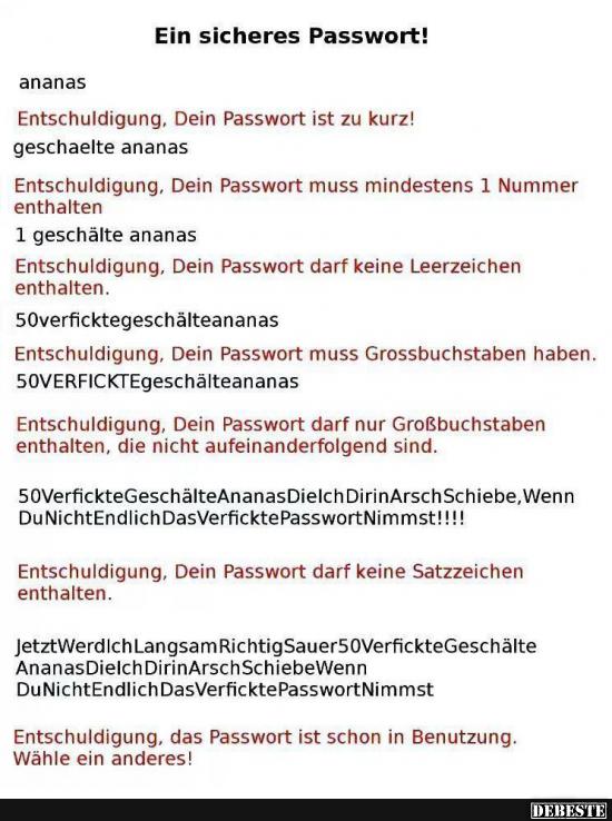 Ein sicheres Passwort!
