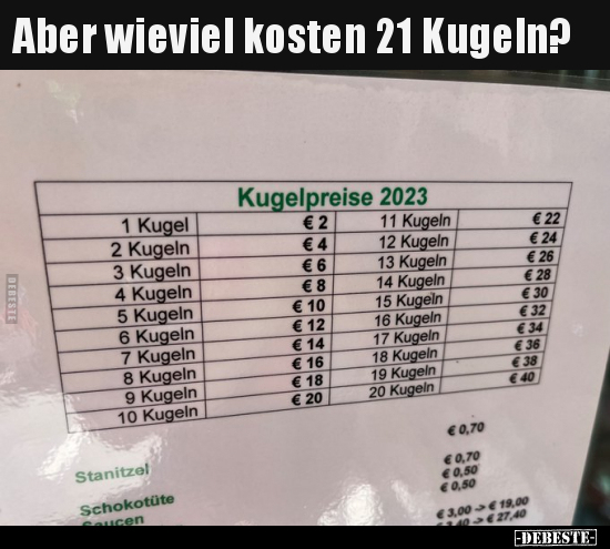 Aber wieviel kosten 21 Kugeln?.. - Lustige Bilder | DEBESTE.de