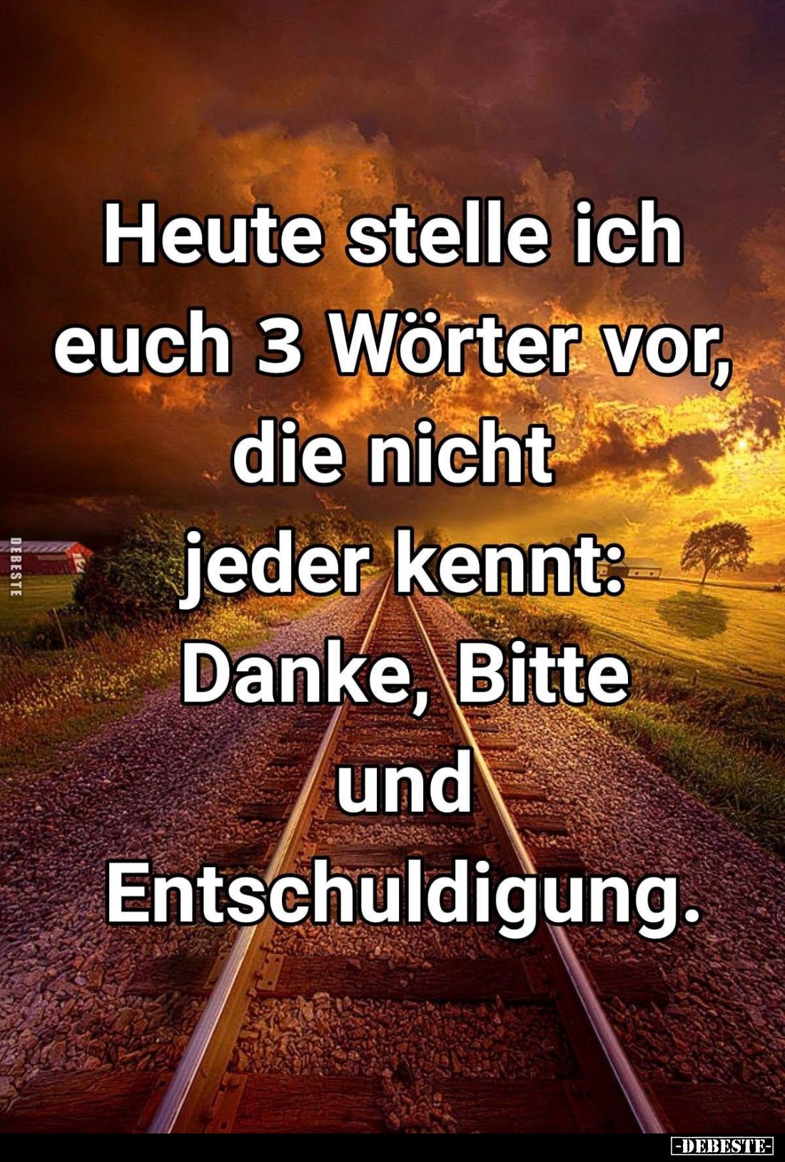 Heute stelle ich euch 3 Wörter vor,
die nicht jeder kennt:
Danke, Bitte und Entschuldigung.