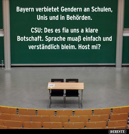 Bayern verbietet Gendern an Schulen, Unis und in.. - Lustige Bilder | DEBESTE.de