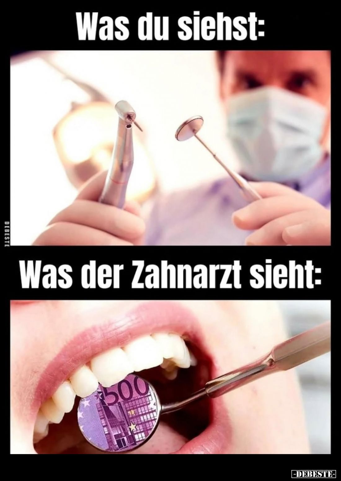 Was du siehst: /
Was der Zahnarzt sieht: