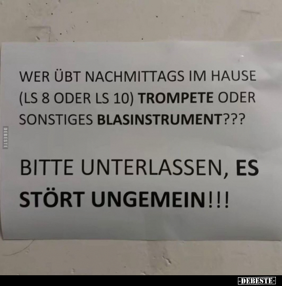 Wer übt nachmittags im Hause.. - Lustige Bilder | DEBESTE.de