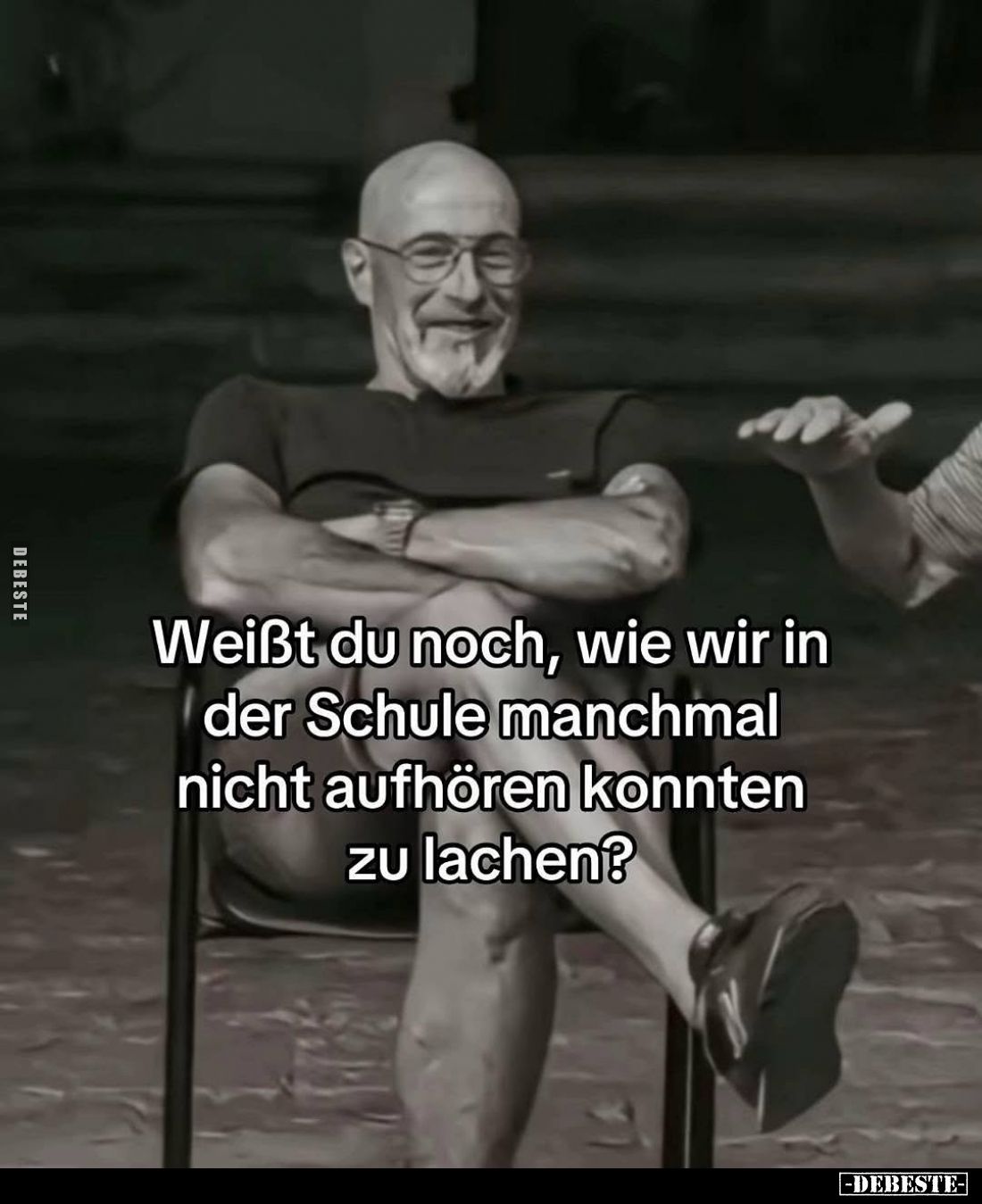 Weißt du noch, wie wir in der Schule manchmal nicht aufhören konnten zu lachen?