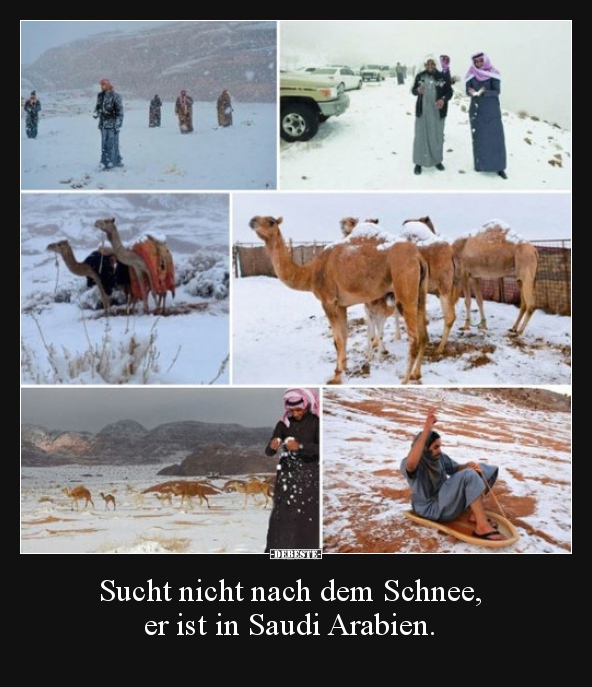Sucht nicht nach dem Schnee, er ist in Saudi Arabien... - Lustige Bilder | DEBESTE.de