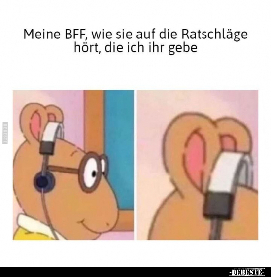 Meine BFF, wie sie auf die Ratschläge hört, die ich ihr gebe.. - Lustige Bilder | DEBESTE.de