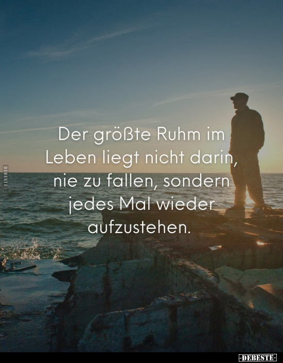 Der größte Ruhm im Leben liegt nicht darin, nie zu fallen.. - Lustige Bilder | DEBESTE.de