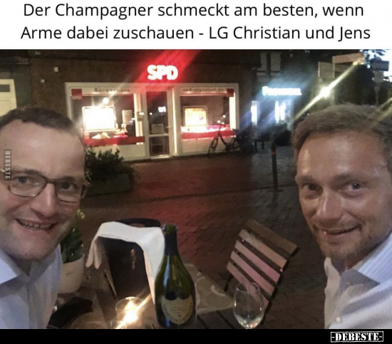 Der Champagner schmeckt am besten, wenn Arme dabei.. - Lustige Bilder | DEBESTE.de