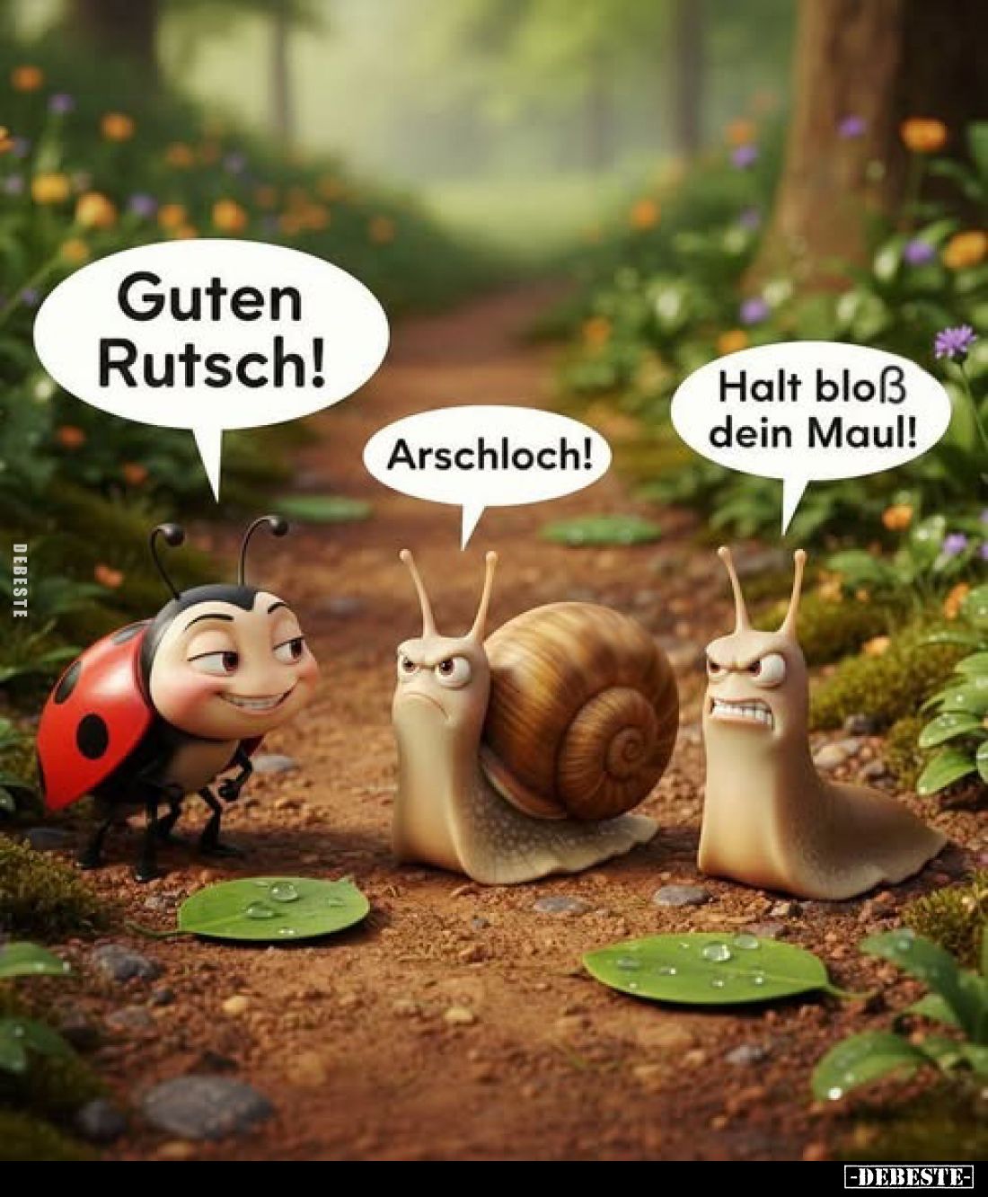 Guten Rutsch!
Arschloch!
Halt bloß dein Maul!